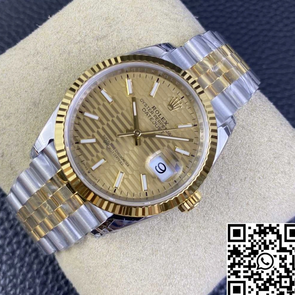 Two Factory Tone Rolex Datejust 36MM Yellow Dial VS Hourmarker Diamond M126233 Motif 0208